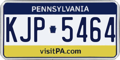 PA license plate KJP5464