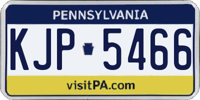PA license plate KJP5466
