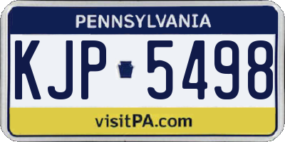PA license plate KJP5498