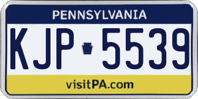 PA license plate KJP5539