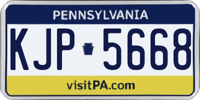 PA license plate KJP5668