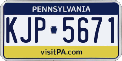 PA license plate KJP5671