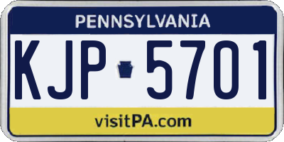 PA license plate KJP5701