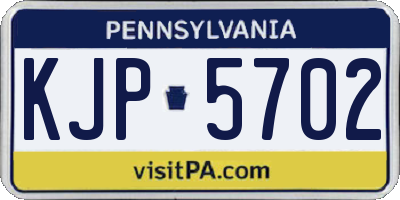 PA license plate KJP5702