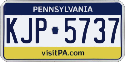 PA license plate KJP5737