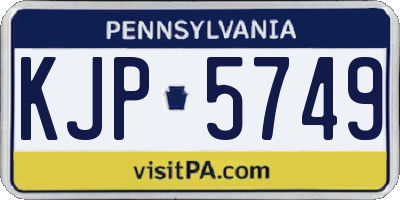 PA license plate KJP5749