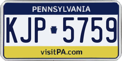PA license plate KJP5759