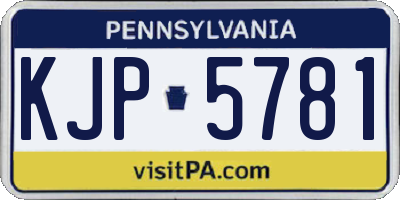 PA license plate KJP5781