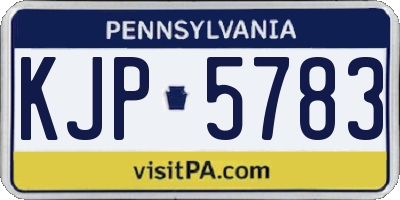 PA license plate KJP5783