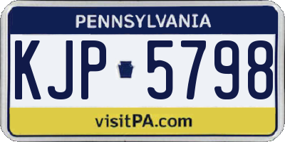 PA license plate KJP5798