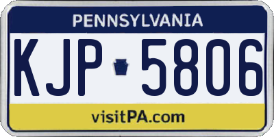 PA license plate KJP5806