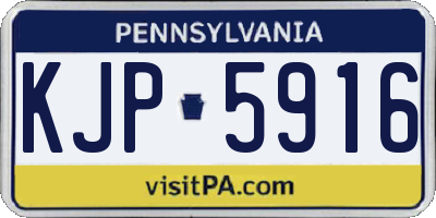 PA license plate KJP5916