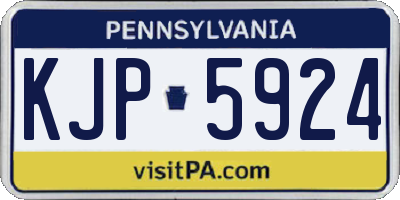 PA license plate KJP5924