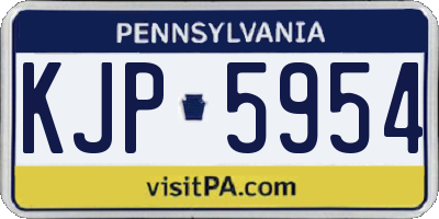 PA license plate KJP5954