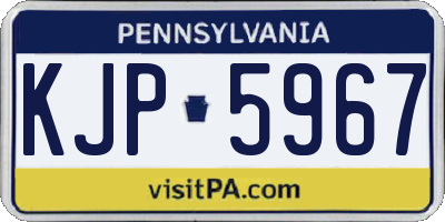 PA license plate KJP5967