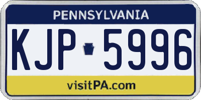 PA license plate KJP5996
