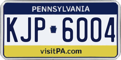 PA license plate KJP6004