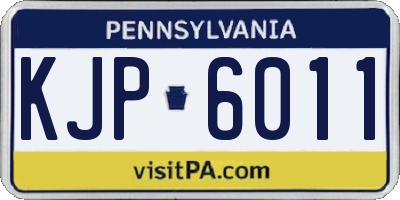 PA license plate KJP6011