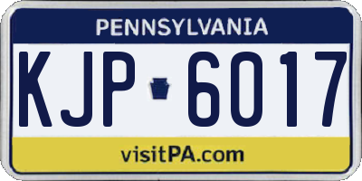 PA license plate KJP6017