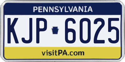 PA license plate KJP6025