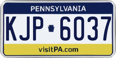 PA license plate KJP6037