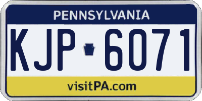 PA license plate KJP6071