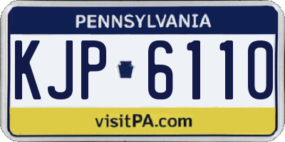 PA license plate KJP6110