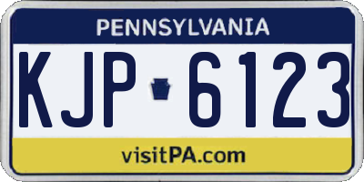 PA license plate KJP6123
