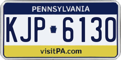 PA license plate KJP6130