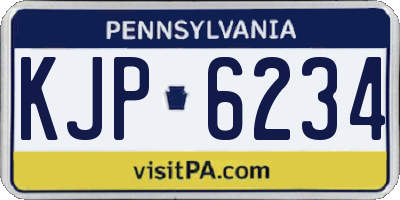PA license plate KJP6234