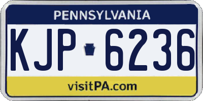 PA license plate KJP6236
