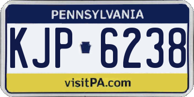 PA license plate KJP6238