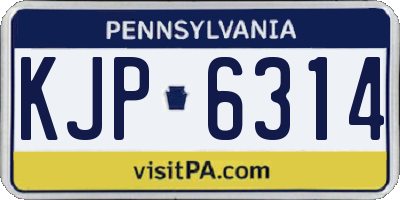 PA license plate KJP6314