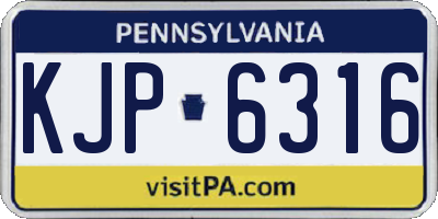 PA license plate KJP6316