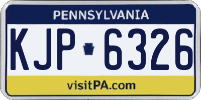 PA license plate KJP6326