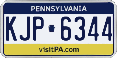 PA license plate KJP6344