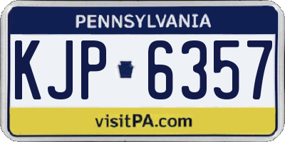 PA license plate KJP6357