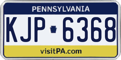 PA license plate KJP6368
