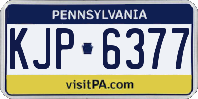 PA license plate KJP6377