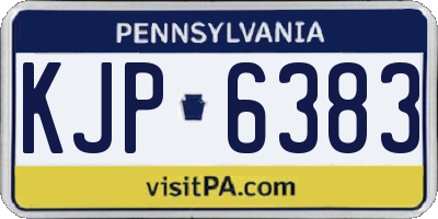 PA license plate KJP6383