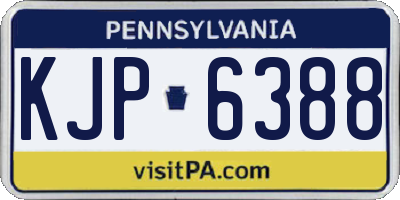 PA license plate KJP6388