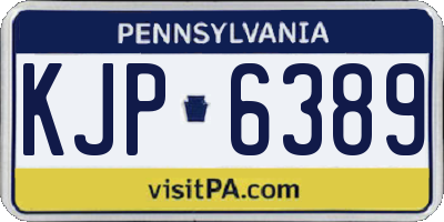 PA license plate KJP6389