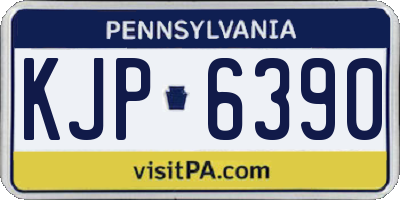 PA license plate KJP6390