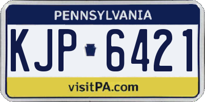 PA license plate KJP6421