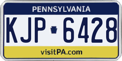 PA license plate KJP6428