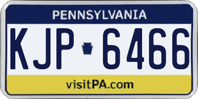 PA license plate KJP6466