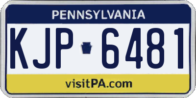 PA license plate KJP6481