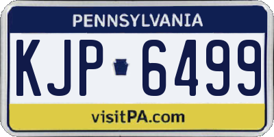 PA license plate KJP6499