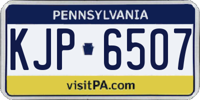 PA license plate KJP6507
