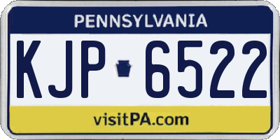 PA license plate KJP6522